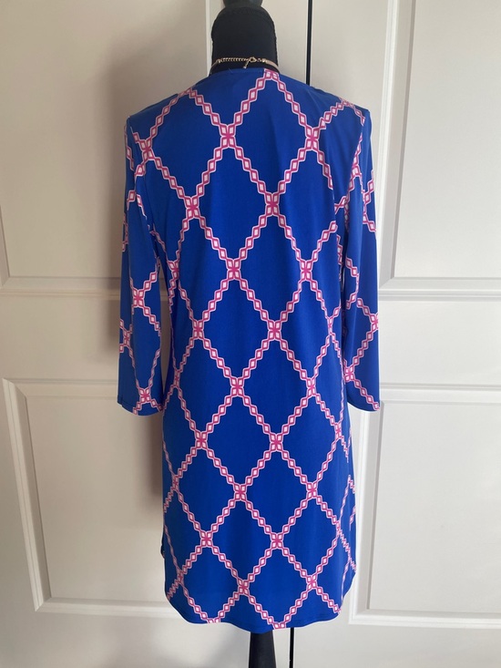 Blue Geometric Shift Dress Size Small - Picture 6 of 6